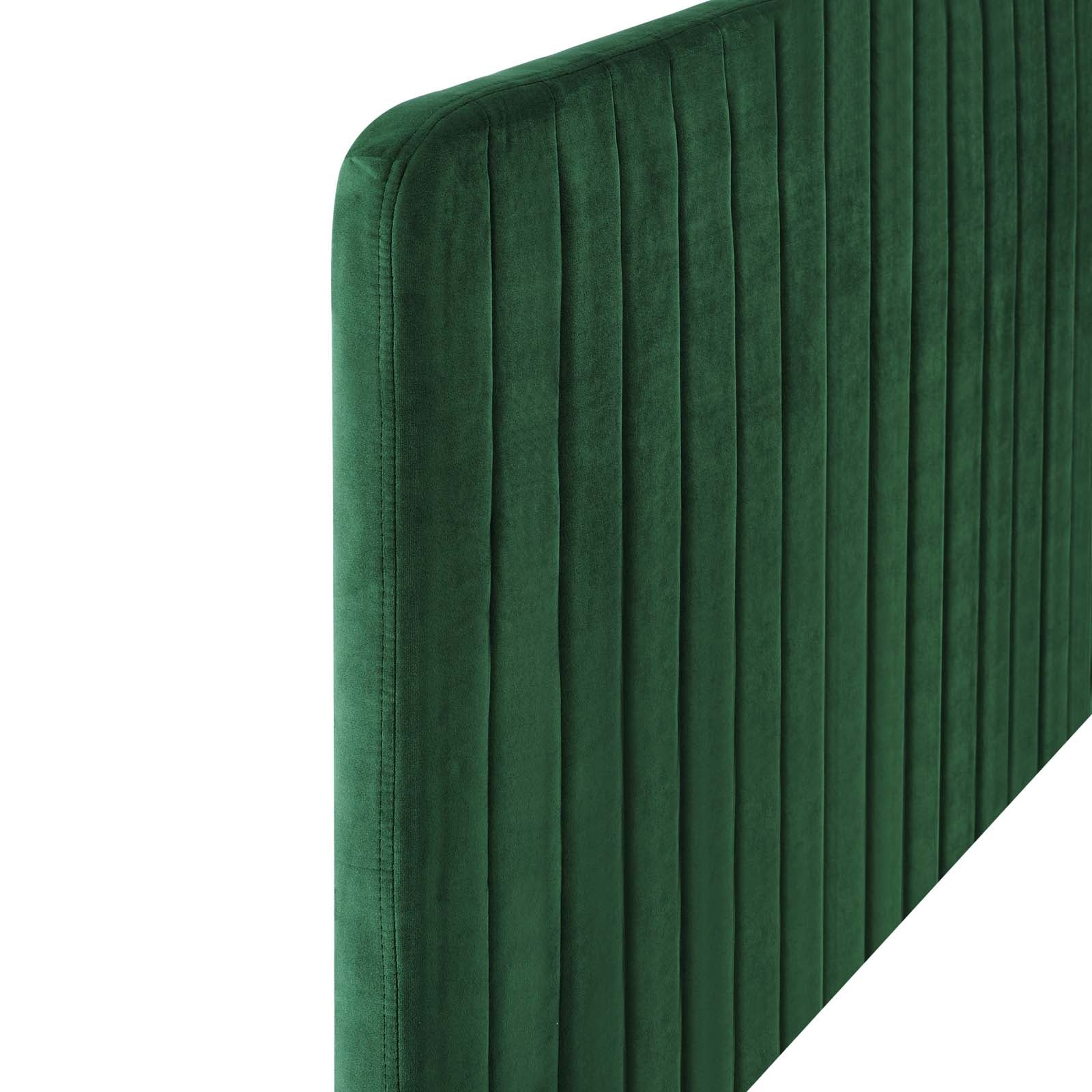 Modway Headboards - Milenna Channel Tufted Performance Velvet Full/Queen Headboard Emerald