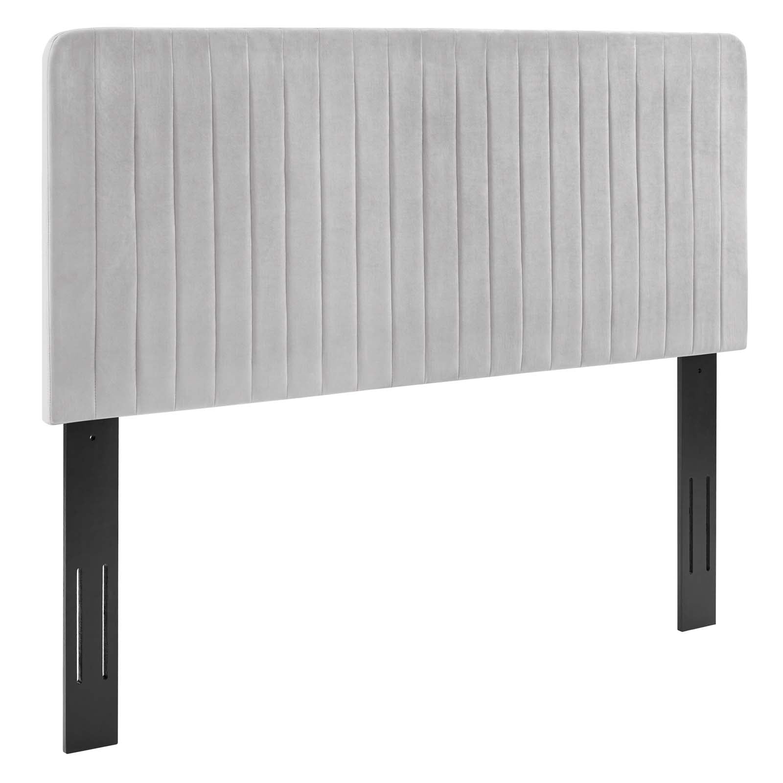Modway Headboards - Milenna Channel Tufted Performance Velvet Full/Queen Headboard Light Gray