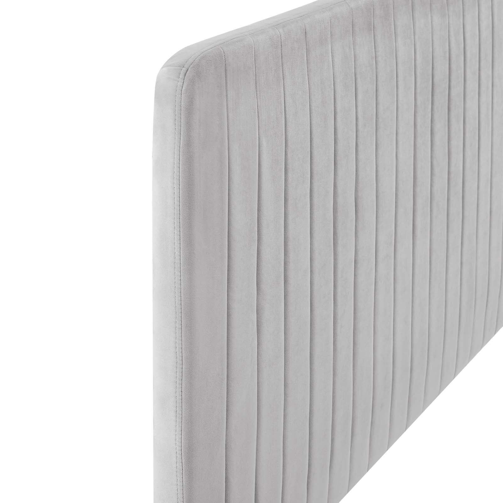 Modway Headboards - Milenna Channel Tufted Performance Velvet Full/Queen Headboard Light Gray