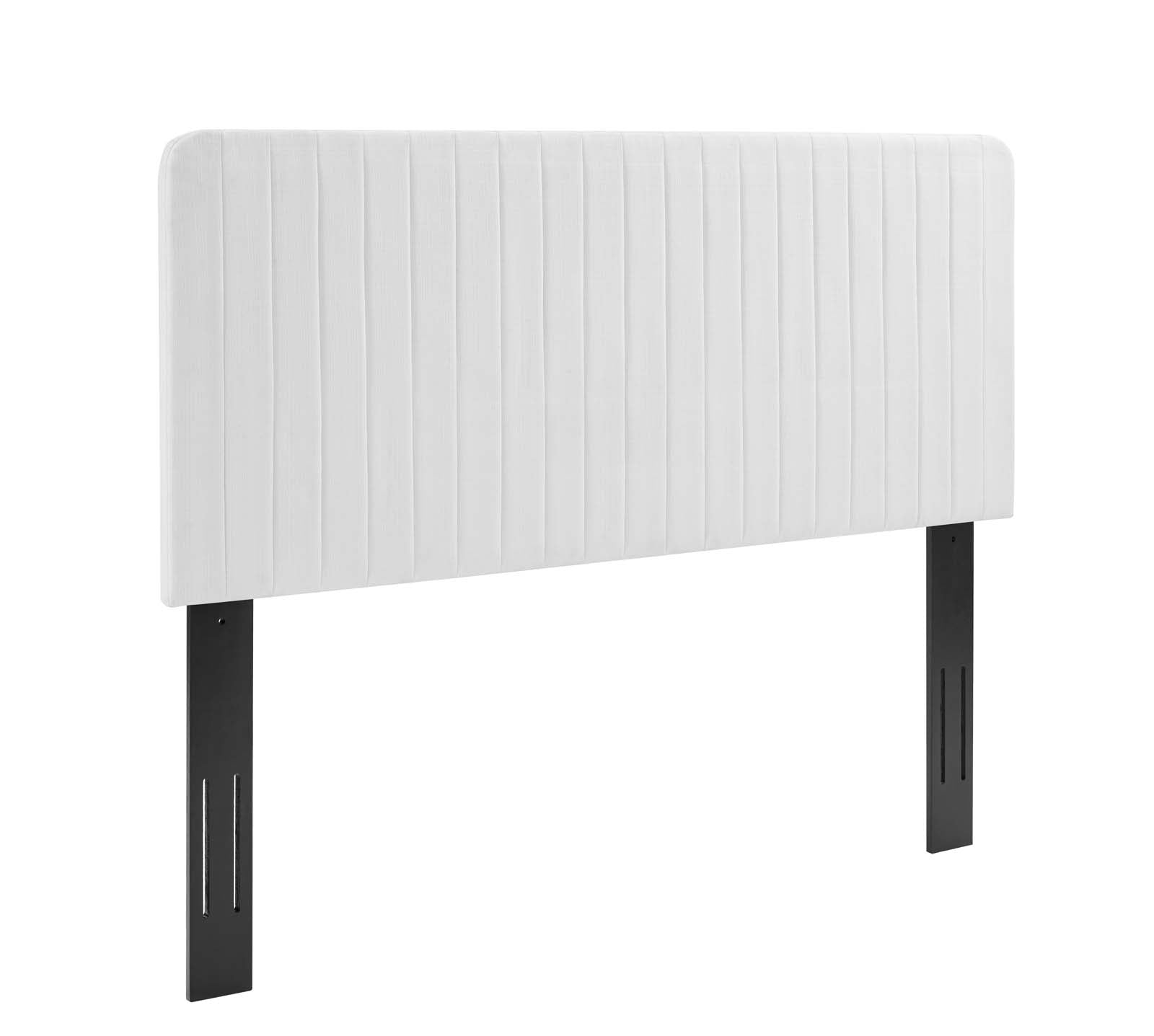 Modway Headboards - Milenna Channel Tufted Upholstered Fabric Full/Queen Headboard White