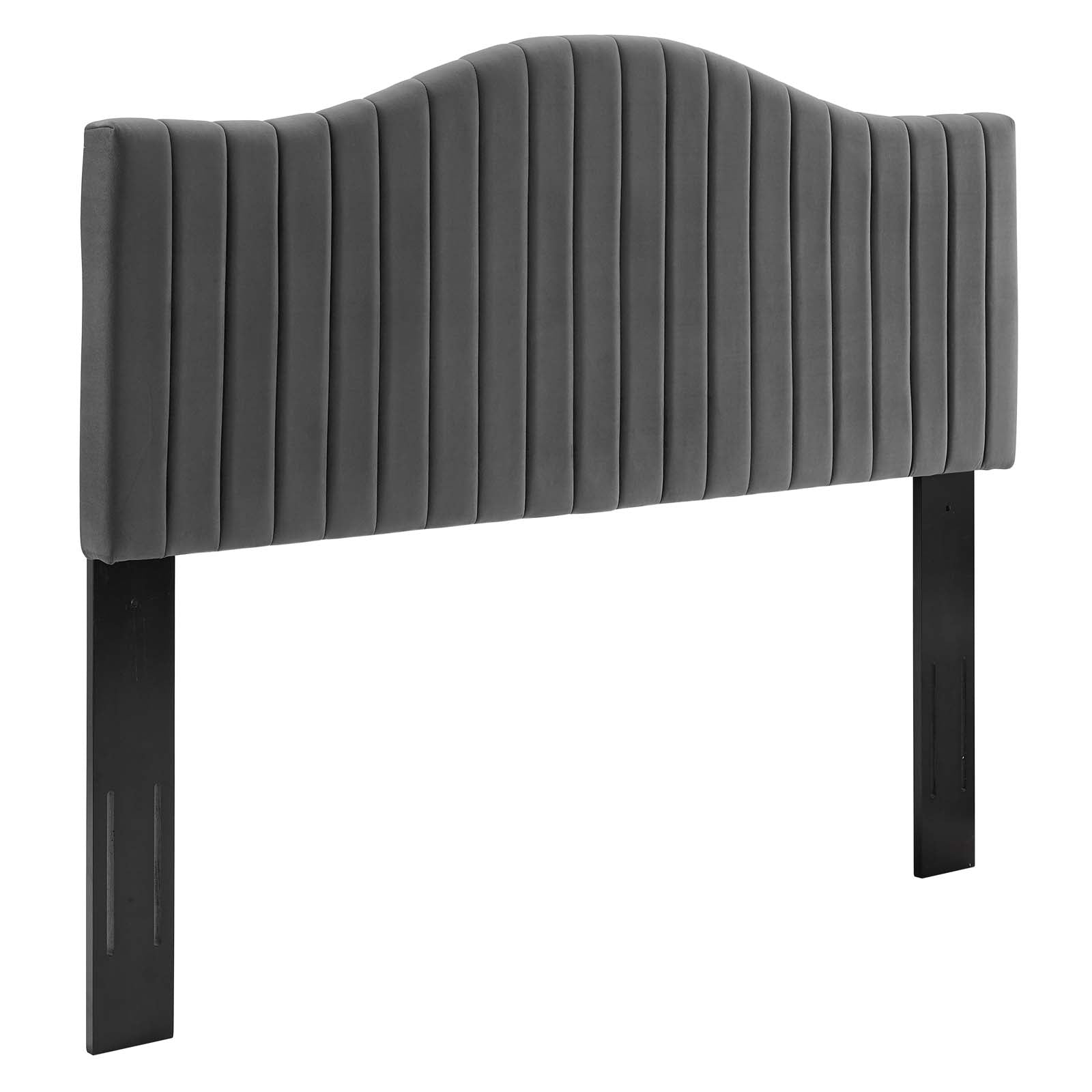 Modway Headboards - Brielle Channel Tufted Twin Headboard Charcoal