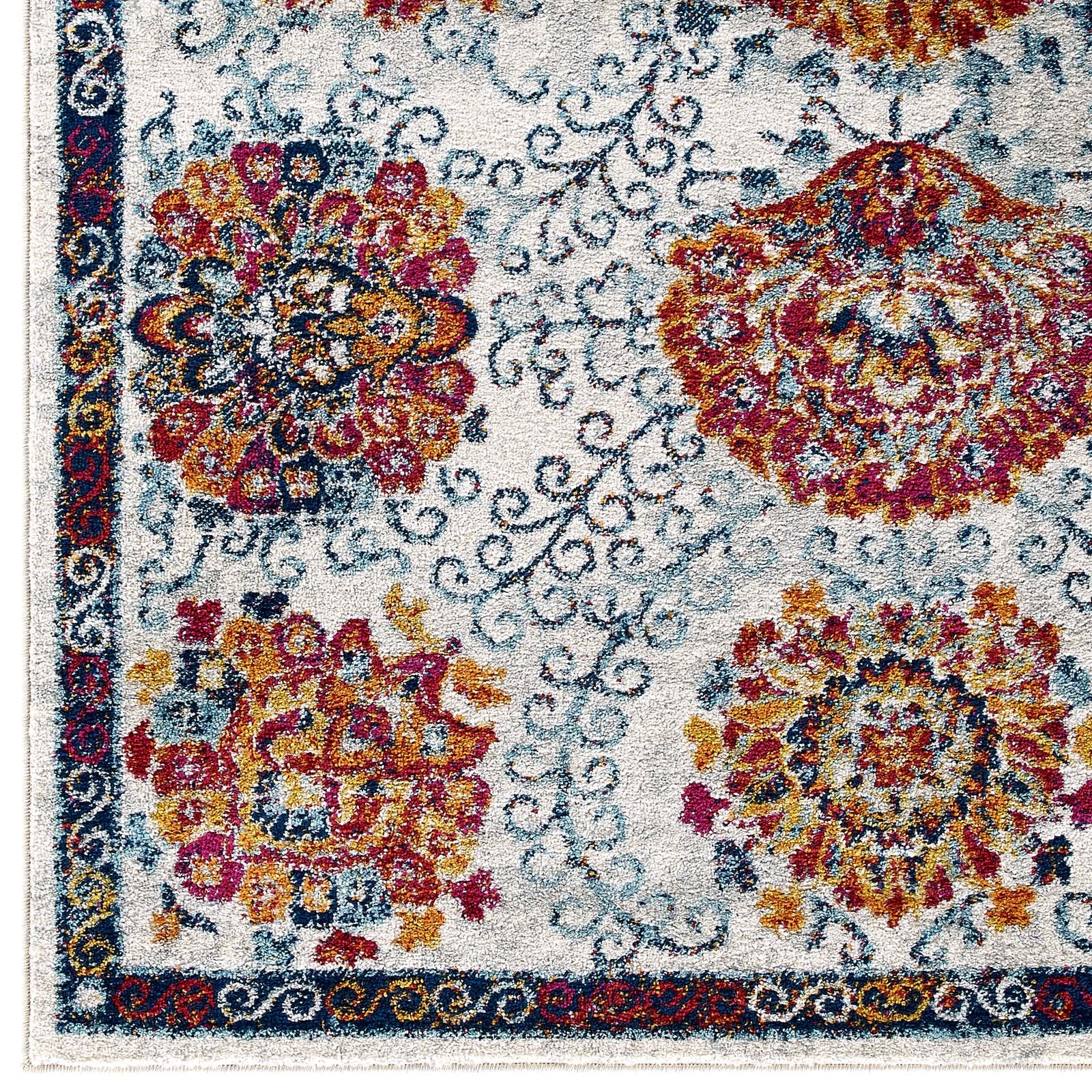 Modway Indoor Rugs - Entourage Kensie 5' x 8' Area Rug Ivory & Red