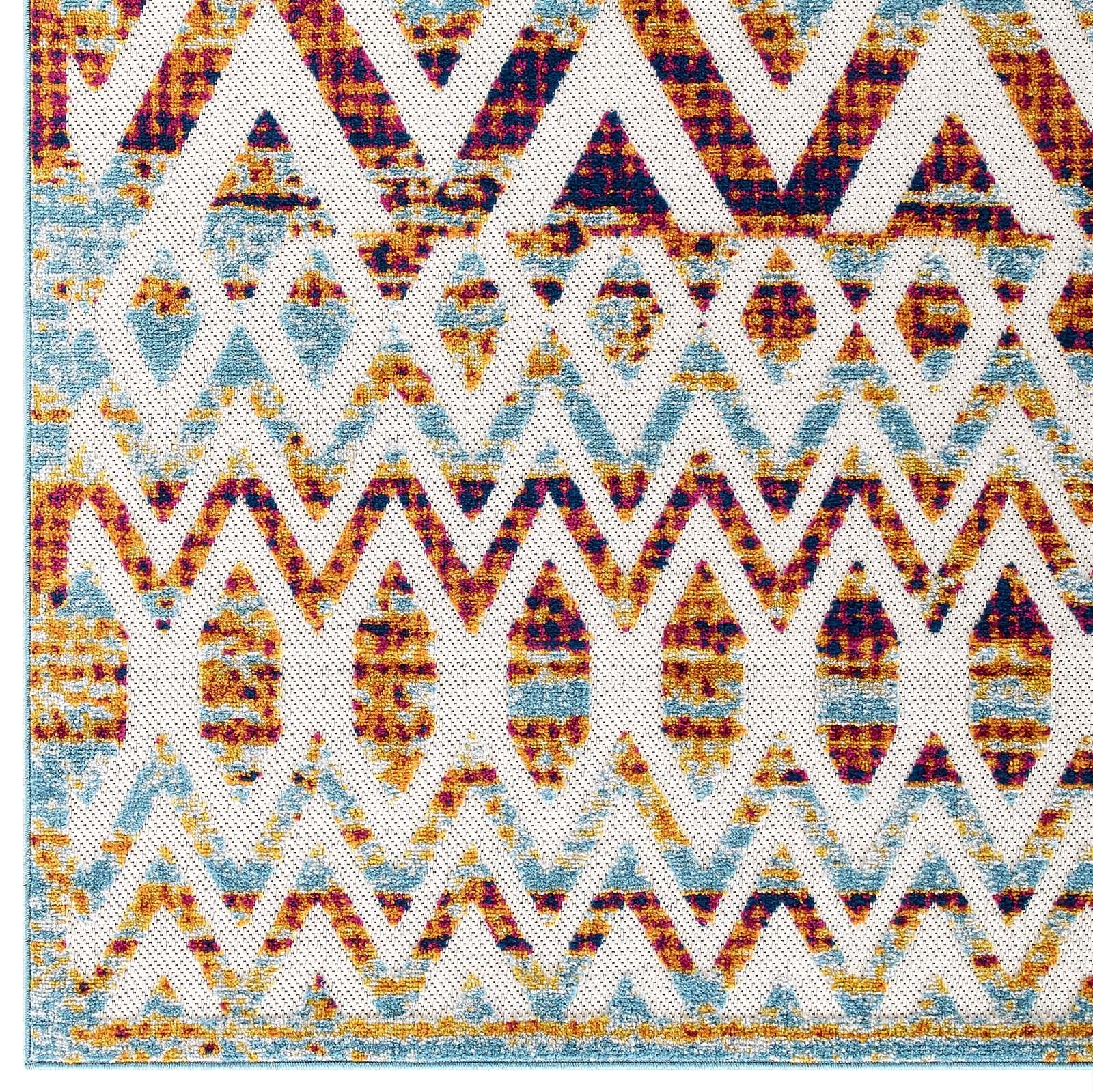 Modway Outdoor Rugs - Reflect Tamako Chevron Trellis 8'x10' Outdoor Area Rug Multicolor