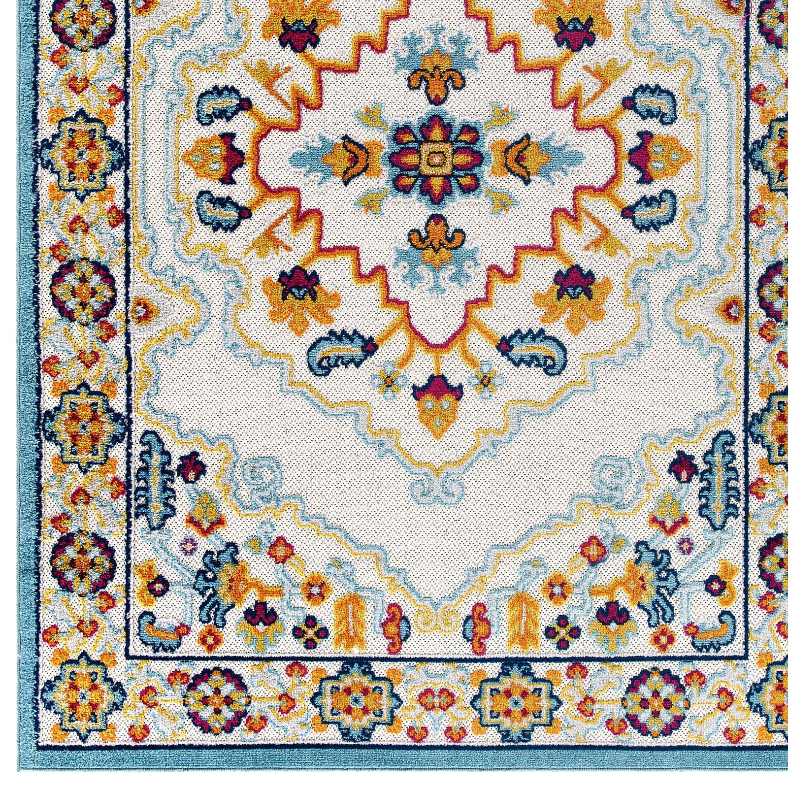 Modway Outdoor Rugs - Reflect Ansel Persian Medallion 8x10 Indoor and Outdoor Area Rug Multicolored