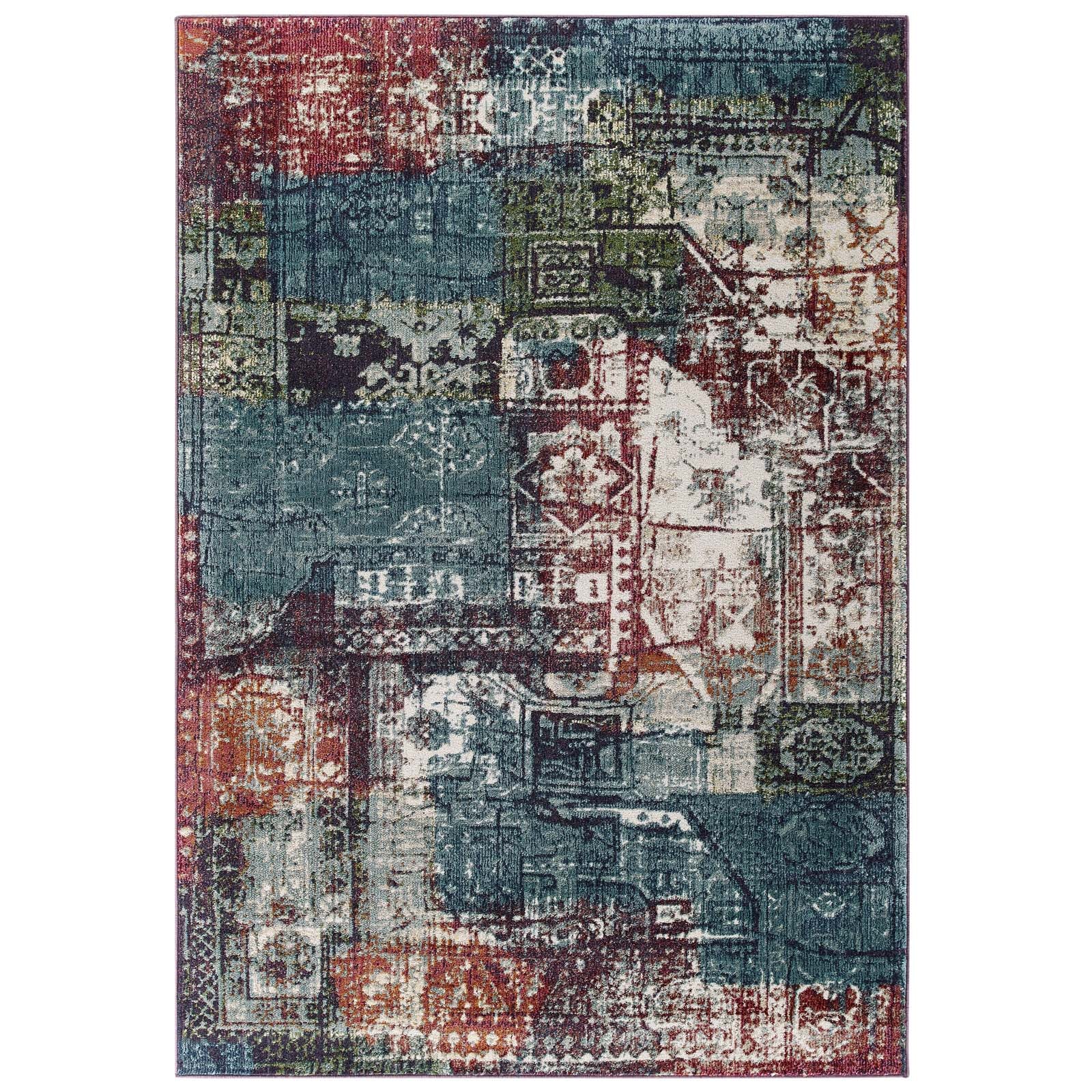 Modway Indoor Rugs - Tribute Elowen Contemporary Modern Vintage Mosaic 8x10 Area Rug Multicolored