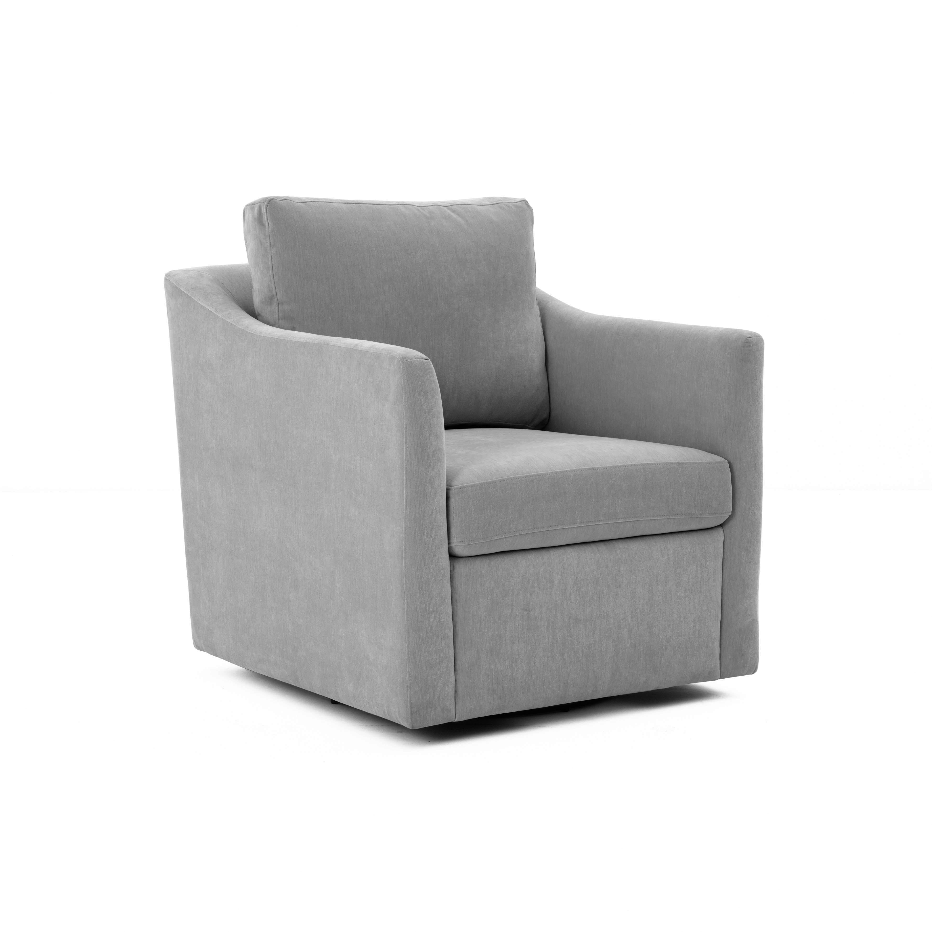 Tov Furniture Accent Chairs - Aiden Gray Swivel Armchair