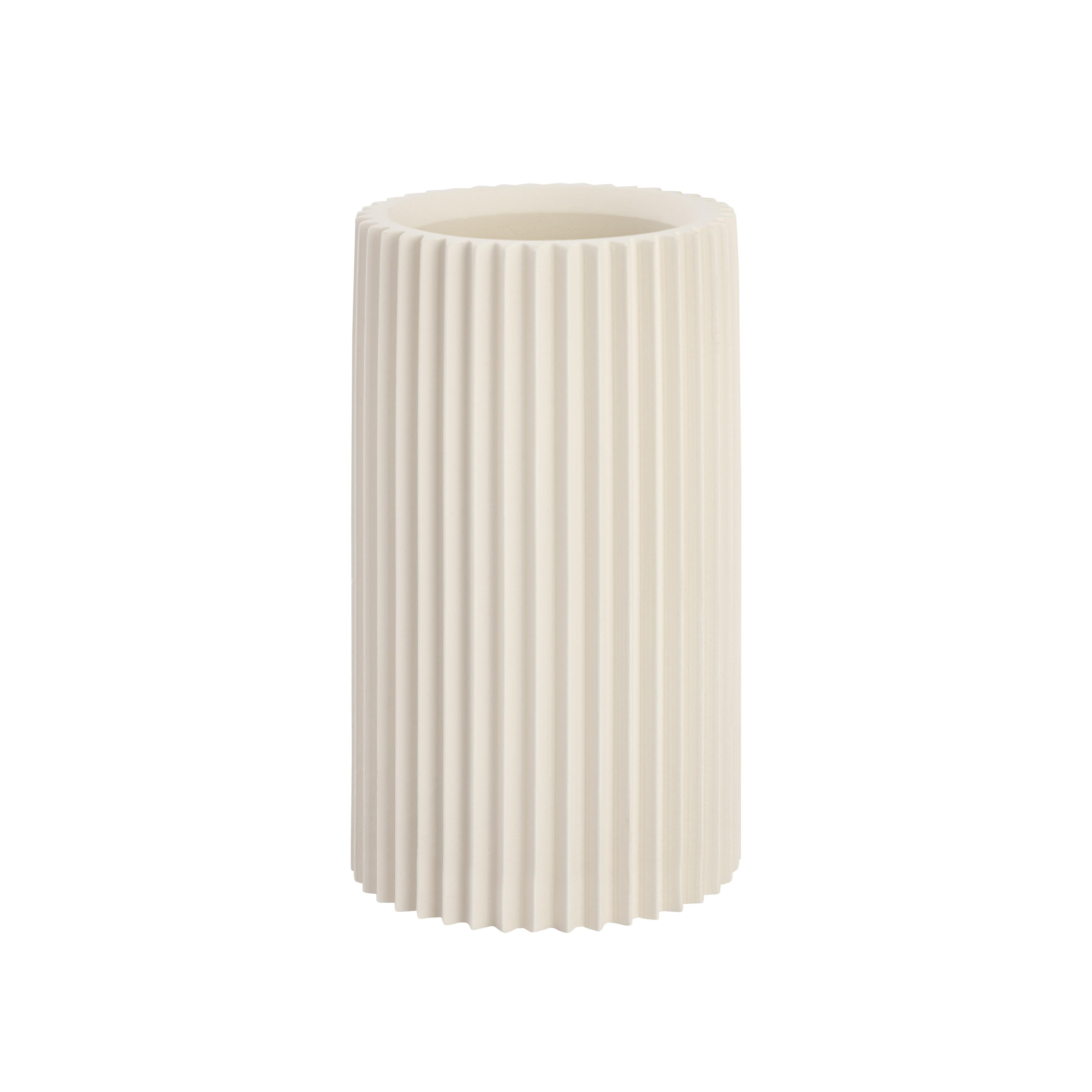Tov Furniture Vases - Jenna White Concrete Table Vase