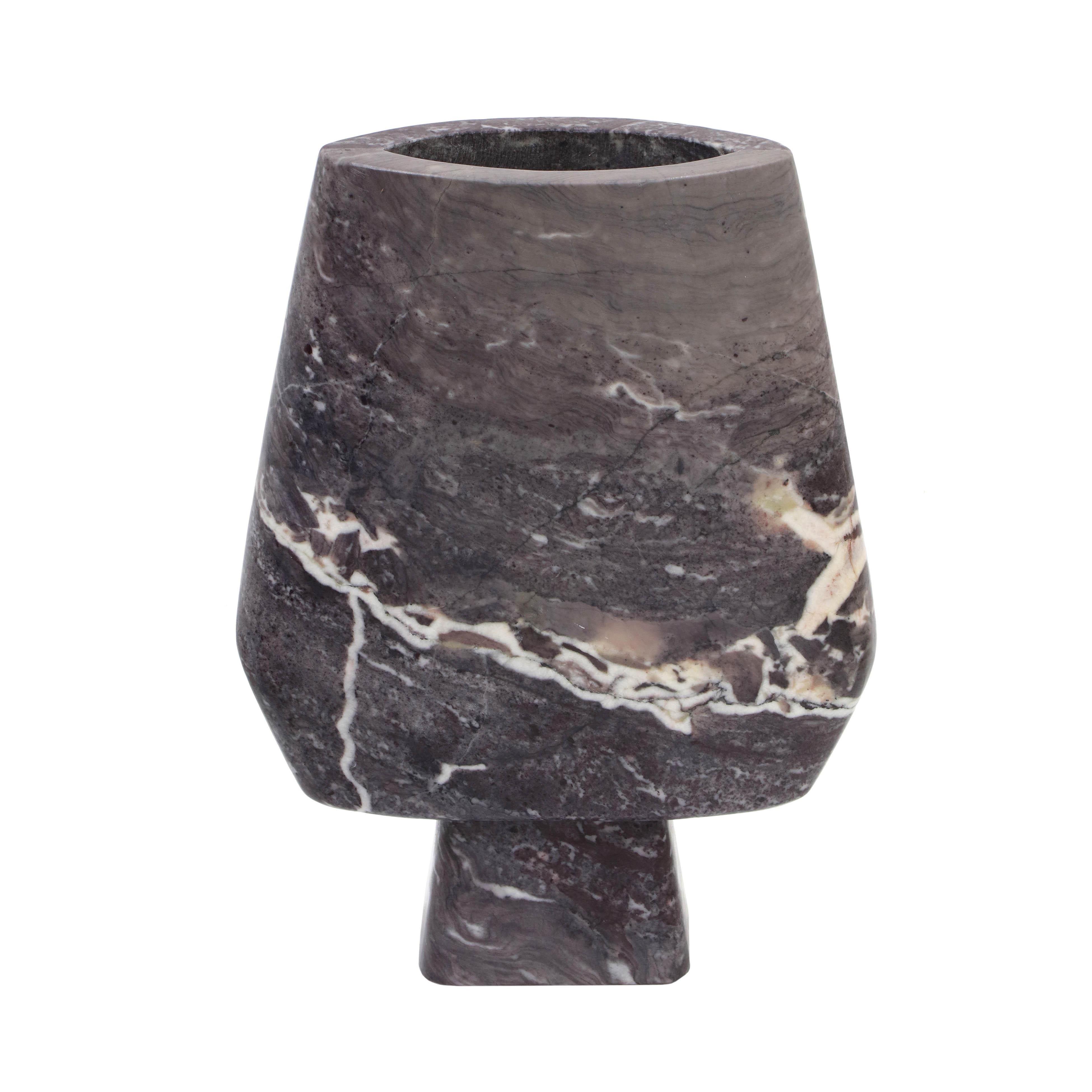 Tov Furniture Vases - Samma Grey Marble Vase - Large