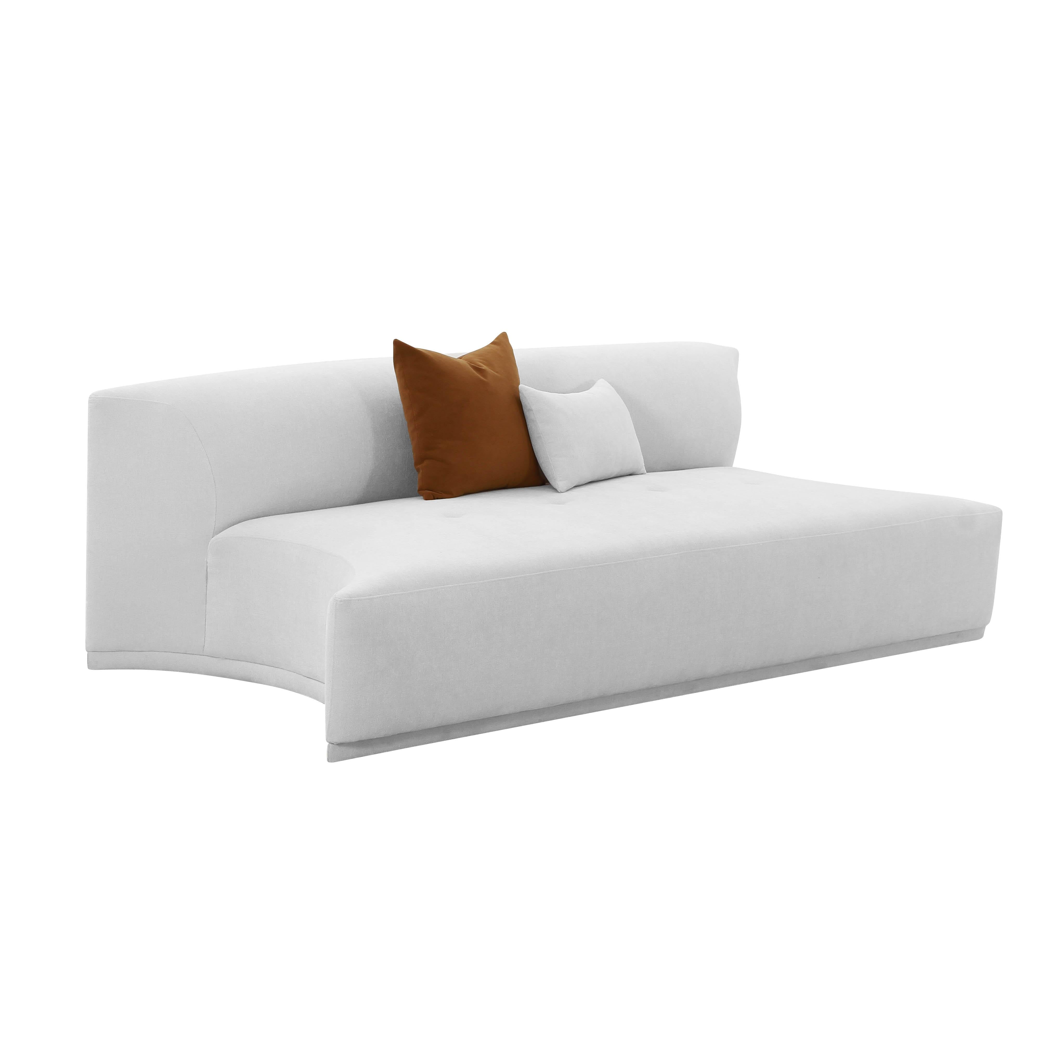 Tov Furniture Loveseats - Fickle Grey Velvet Modular Armless Loveseat