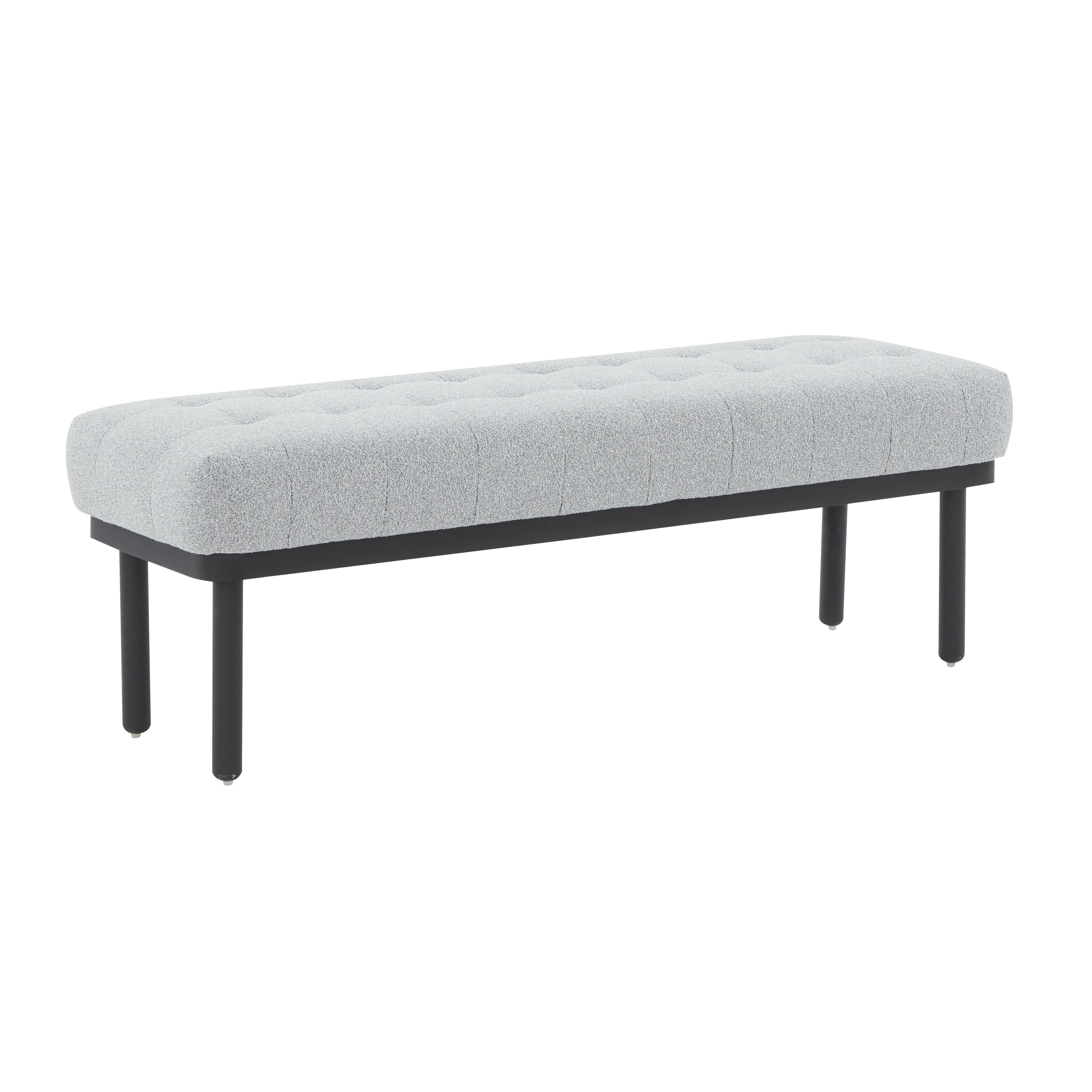 Tov Furniture Benches - Olivia Grey Boucle Bench