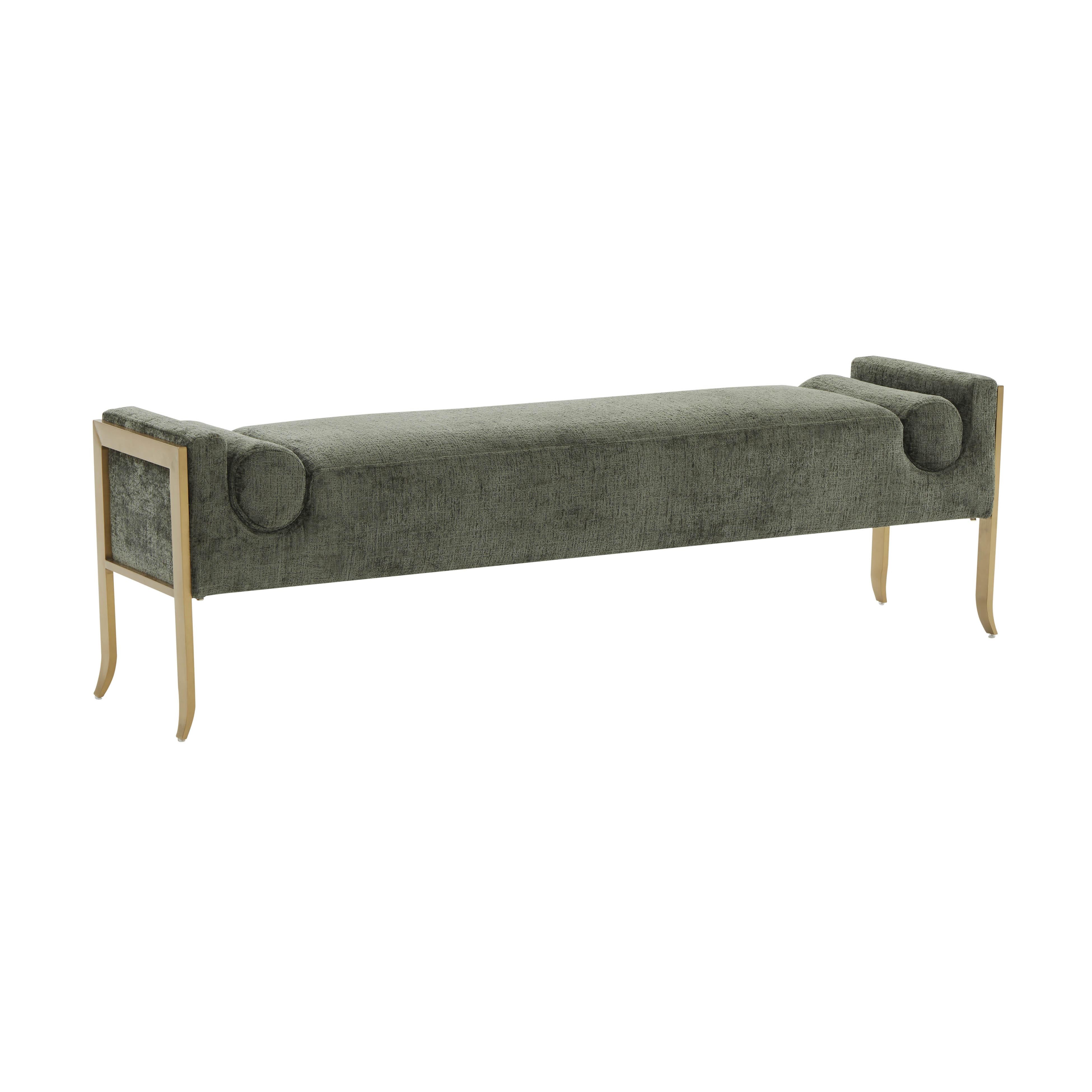 Tov Furniture Benches - Ines Green Textured Velvet Bench