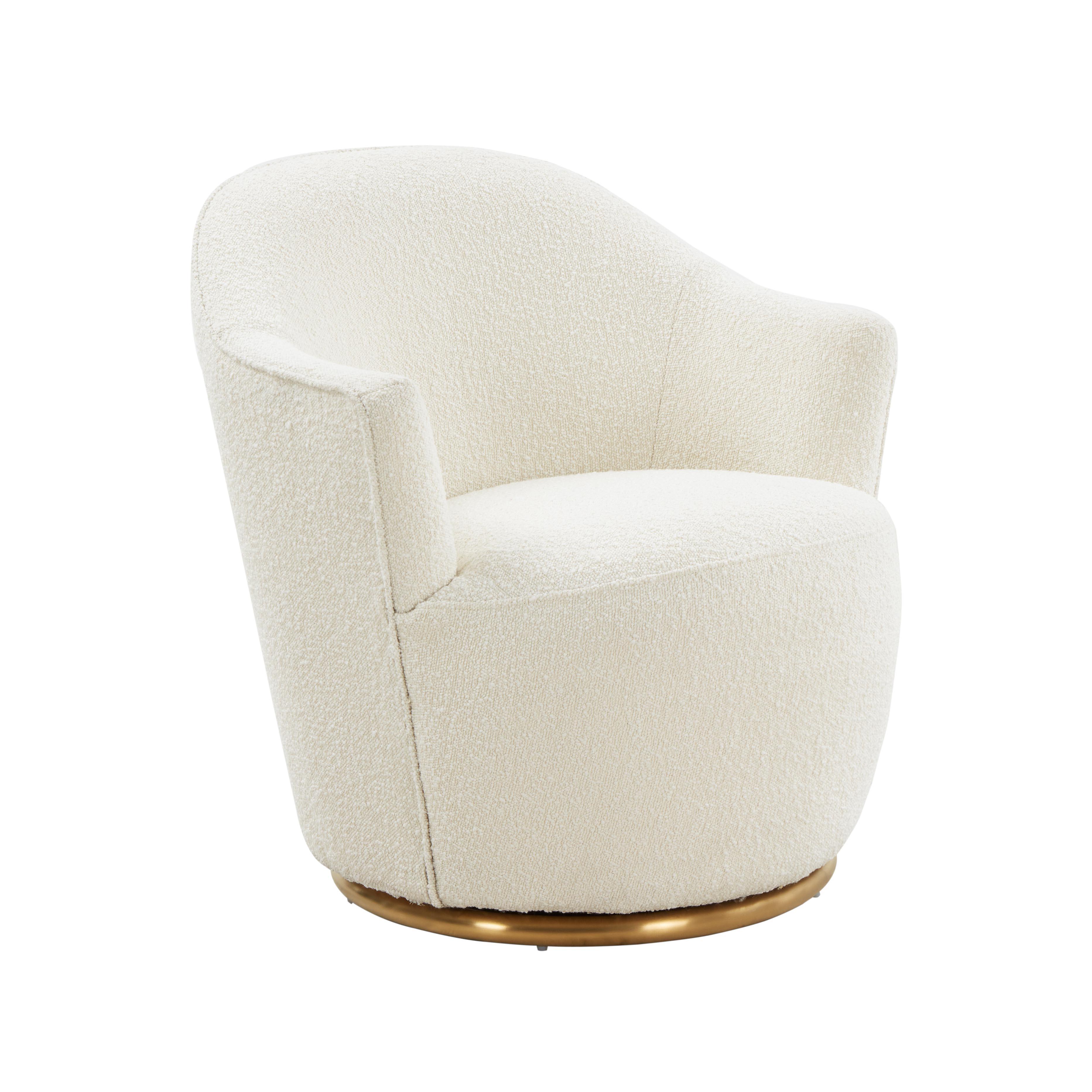 Tov Furniture Accent Chairs - Skyla Boucle Swivel Chair