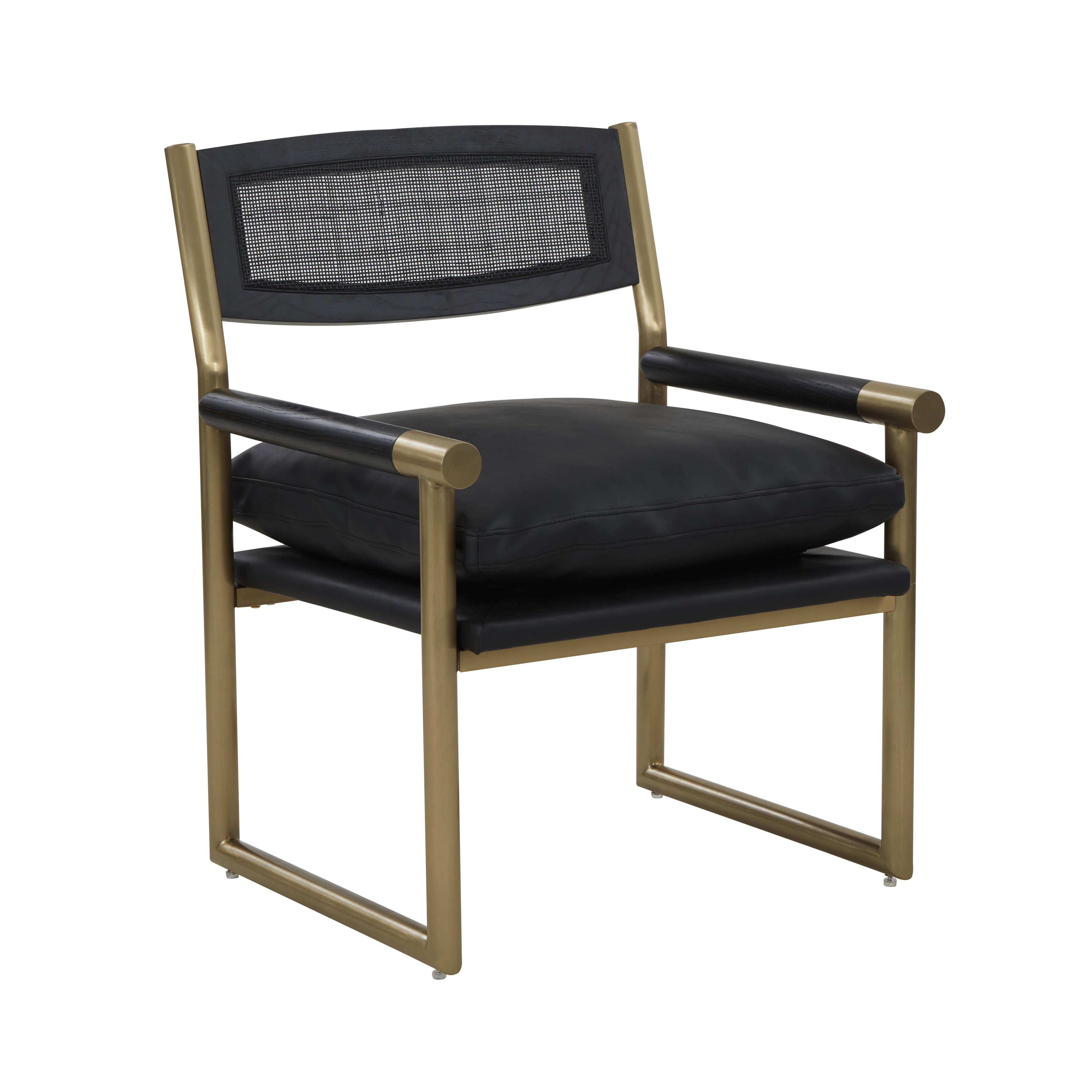 Tov Furniture Accent Chairs - Harlow Black Vegan Leather Armchair
