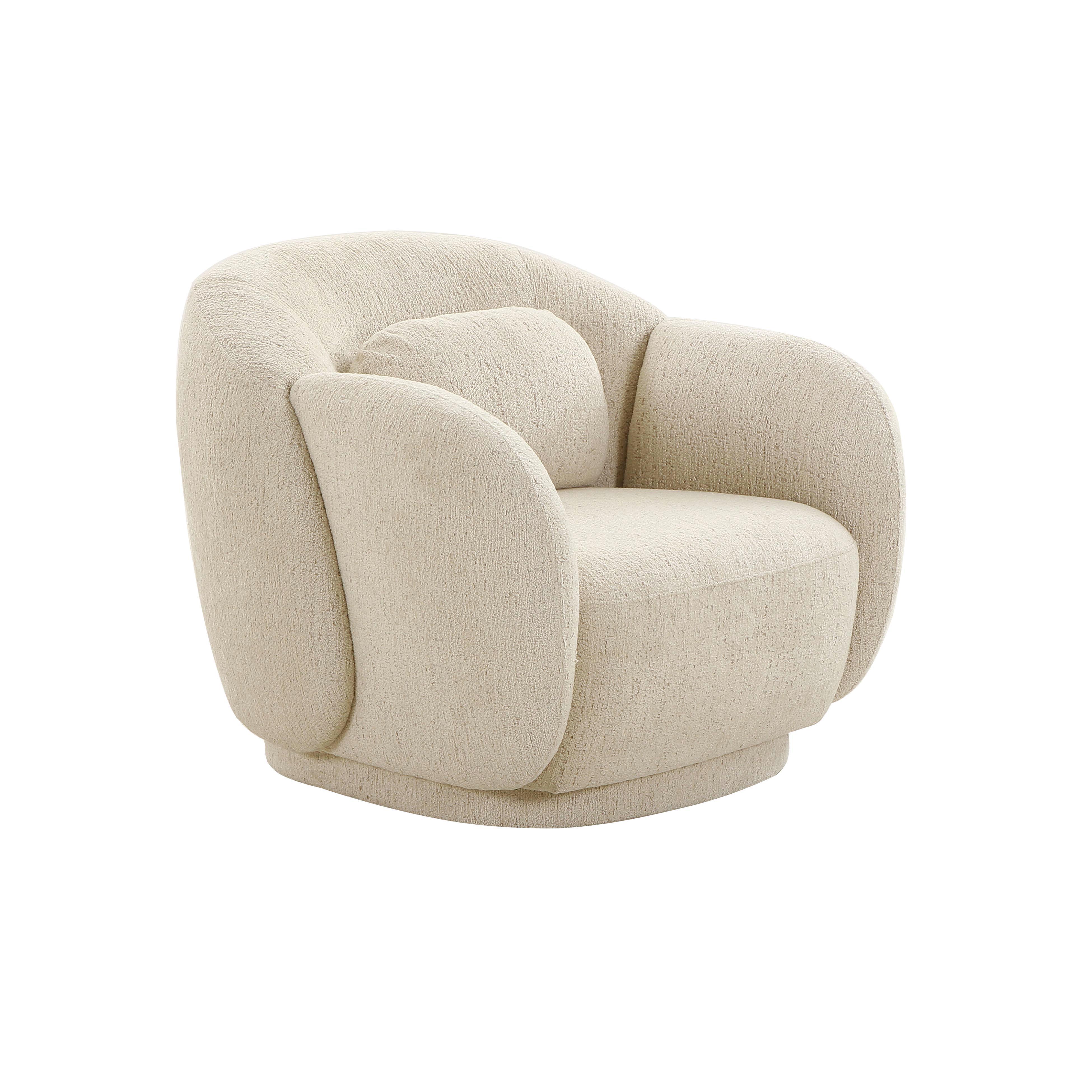Tov Furniture Accent Chairs - Misty Cream Boucle Accent Chair