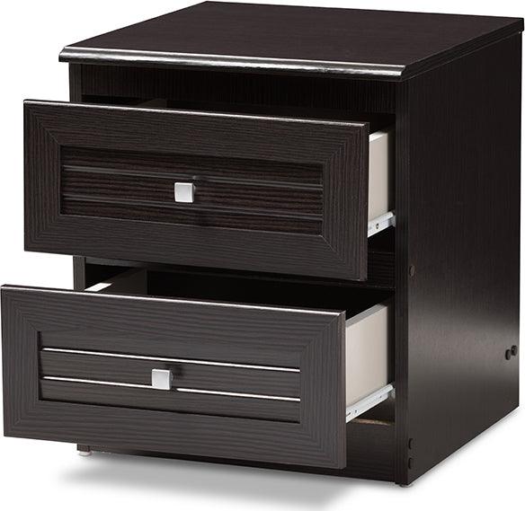 Wholesale Interiors Nightstands & Side Tables - Carine Nightstand Wenge Dark Brown