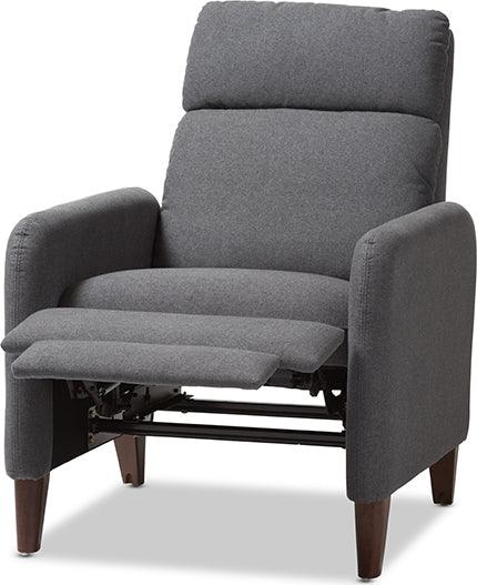 Wholesale Interiors Accent Chairs - Casanova Mid-Century Modern Grey Fabric Upholstered Lounge Chair