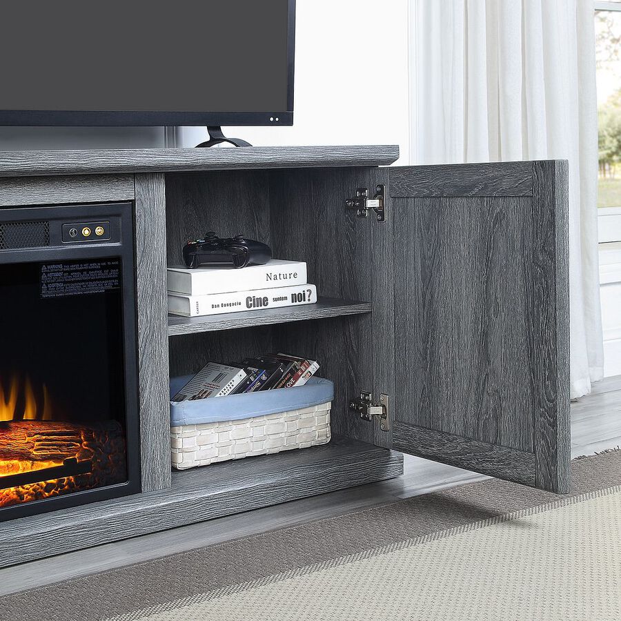 Manhattan Comfort Fireplaces - Franklin Fireplace in Grey