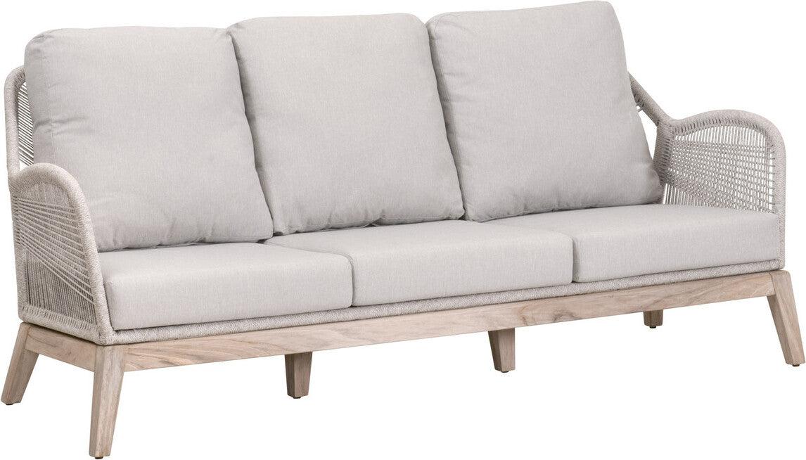 Essentials For Living Outdoor Sofas - Loom Outdoor 79in Sofa - Taupe and White-Gray Teak