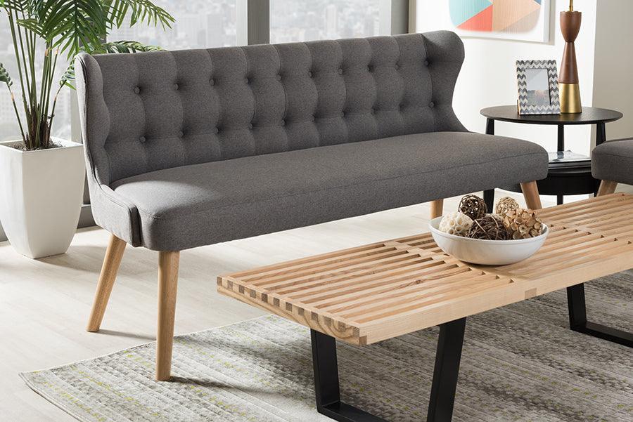 Wholesale Interiors Benches - Melody 62.8" Settee Bench Gray & Natural