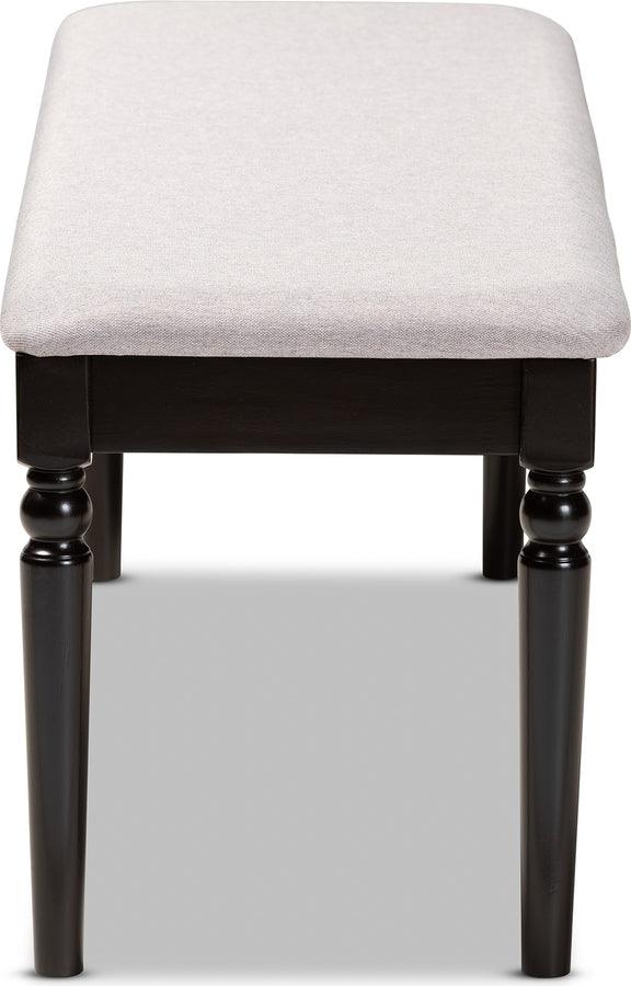 Wholesale Interiors Benches - Giovanni Modern and Contemporary Grey Fabric Upholstered and Dark Brown Finished Wood Dining Bench
