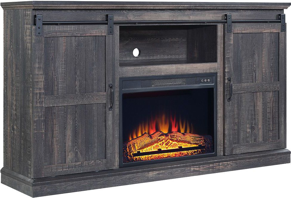 Manhattan Comfort Fireplaces - Myrtle Fireplace in Heavy Brown