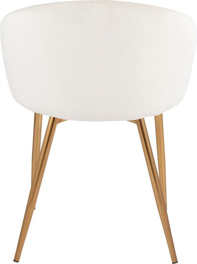 Lumisource Accent Chairs - Claire Contemporary/Glam Chair In Gold Metal & Cream Velvet
