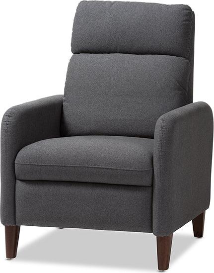 Wholesale Interiors Accent Chairs - Casanova Mid-Century Modern Grey Fabric Upholstered Lounge Chair