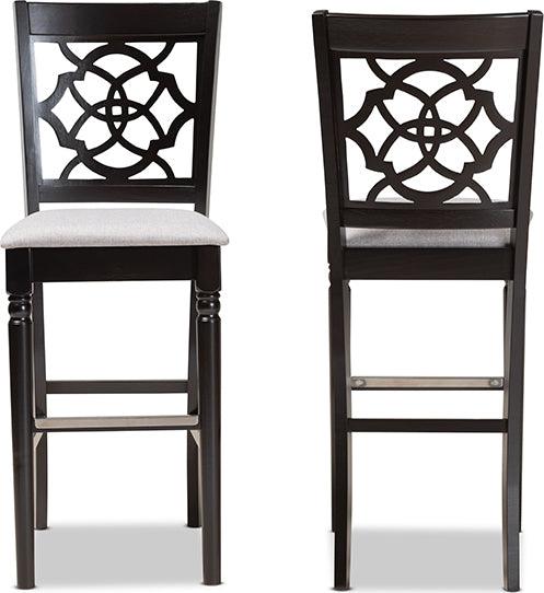 Wholesale Interiors Barstools - Alexandra Bar Stool Gray & Espresso Brown (Set of 2)