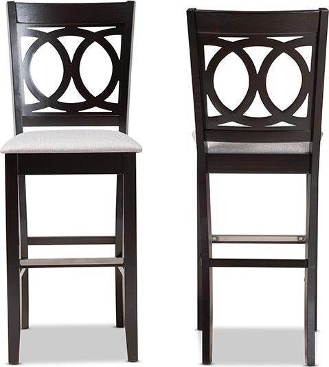 Wholesale Interiors Barstools - Carson Grey & Espresso Brown Finished Wood 2-Piece Bar Stool Set