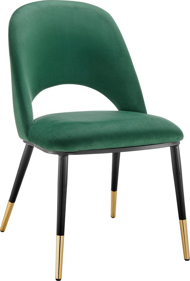 Euro Style Accent Chairs - Alby Side Chair in Olive Green with Black Legs - Set of 2