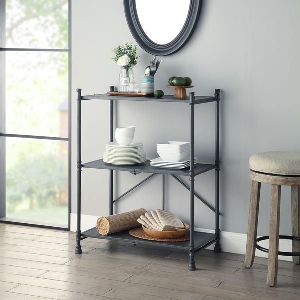 ACME Consoles - ACME Cordelia Console Table, Sandy Black, Dark Brone Hand-Brushed Finish