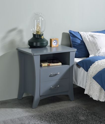 ACME Side & End Tables - ACME Colt Nightstand, Gray Finish