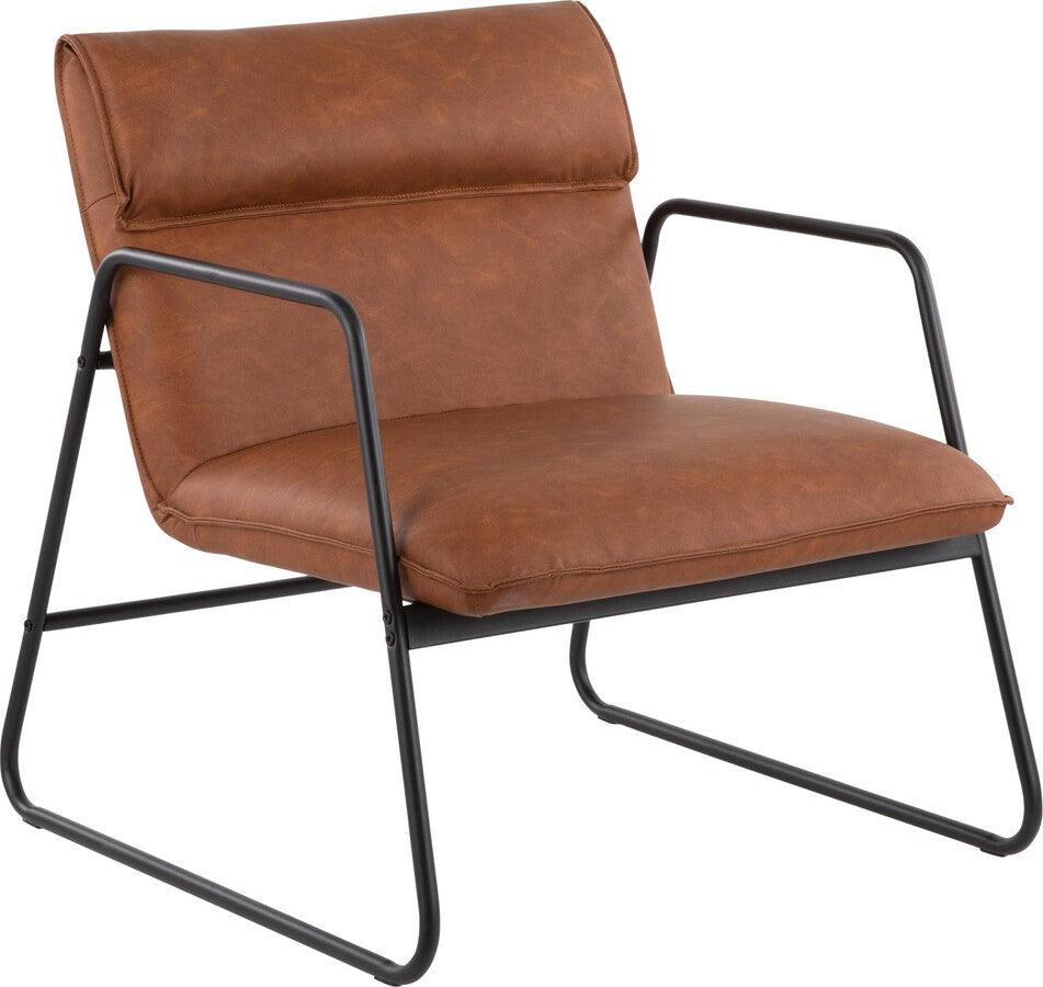 Lumisource Accent Chairs - Casper Arm Chair 31.5" Black Steel & Camel PU
