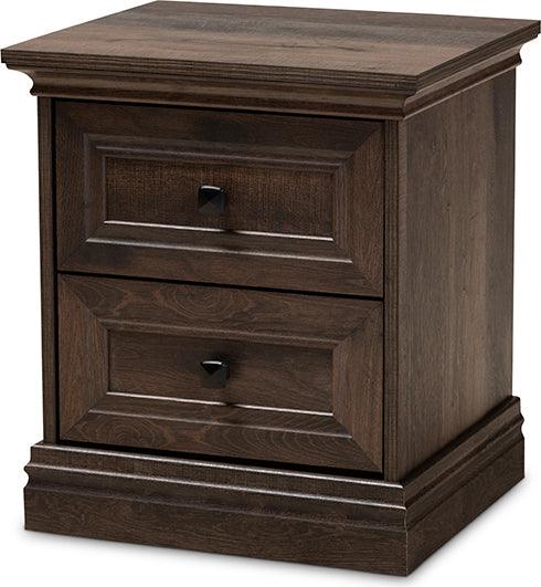 Wholesale Interiors Nightstands & Side Tables - Nolan 2 Drawer Nightstand Brown & Black