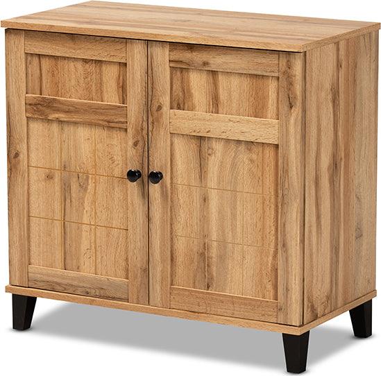 Wholesale Interiors Shoe Storage - Glidden Oak Brown Finished Wood 2-Door Shoe Storage Cabinet