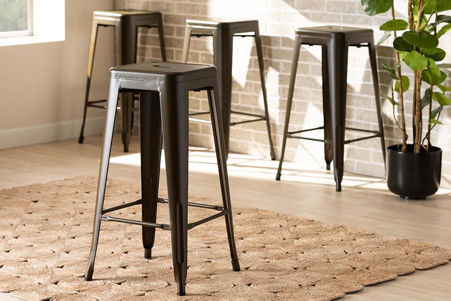 Wholesale Interiors Barstools - Horton Bar Stool Gun Metal (Set of 4)