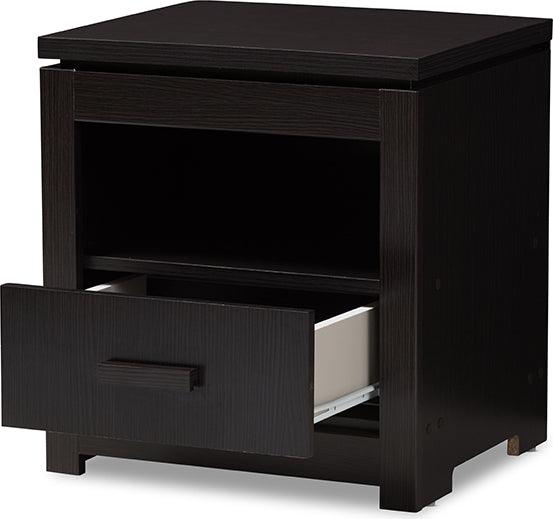 Wholesale Interiors Nightstands & Side Tables - Bienna Nightstand Wenge Dark Brown