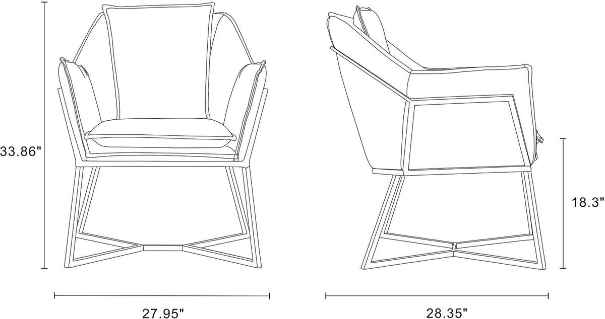 Manhattan Comfort Accent Chairs - Origami Accent Chair in Blue