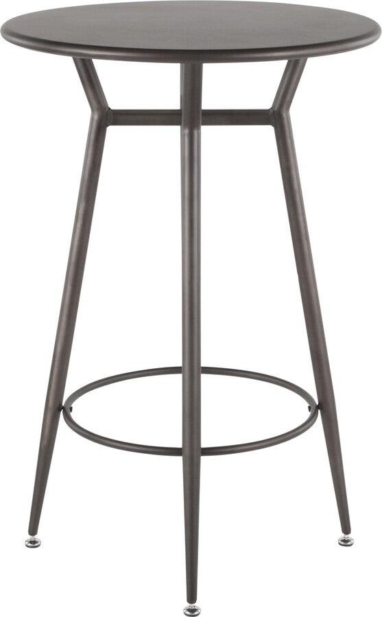 Lumisource Bar Tables - Clara Industrial Round Bar Table in Antique Metal