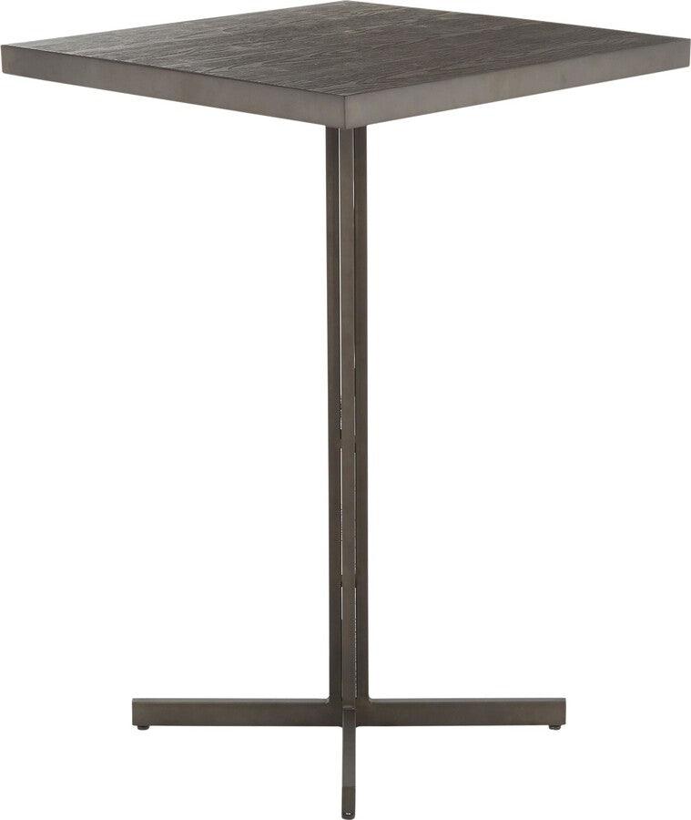Lumisource Bar Tables - Fuji Industrial Bar Table in Antique Metal and Espresso Bamboo