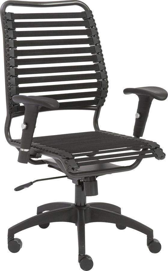 Euro Style Task Chairs - Baba Flat High Back Office Chair Black & Graphite