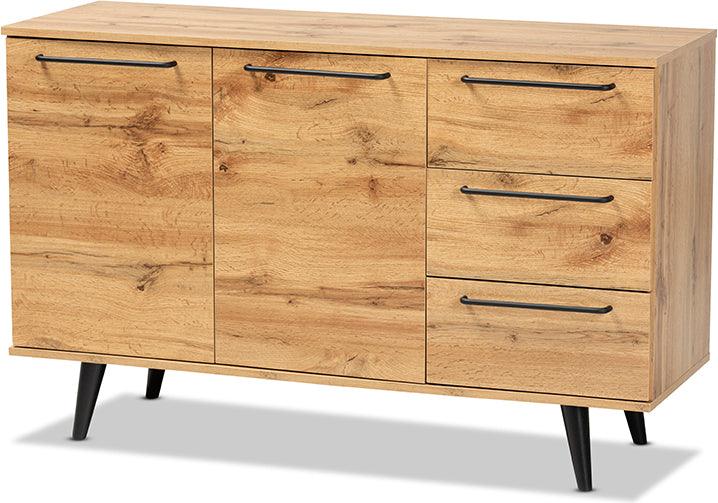 Wholesale Interiors Buffets & Sideboards - Radley Contemporary Transitional Oak Brown Wood 3-Drawer Sideboard Buffet