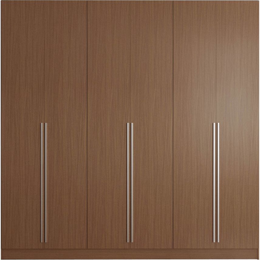 Manhattan Comfort Cabinets & Wardrobes - Eldridge 4- Drawer He/She Freestanding Armoire in Maple Cream Brown