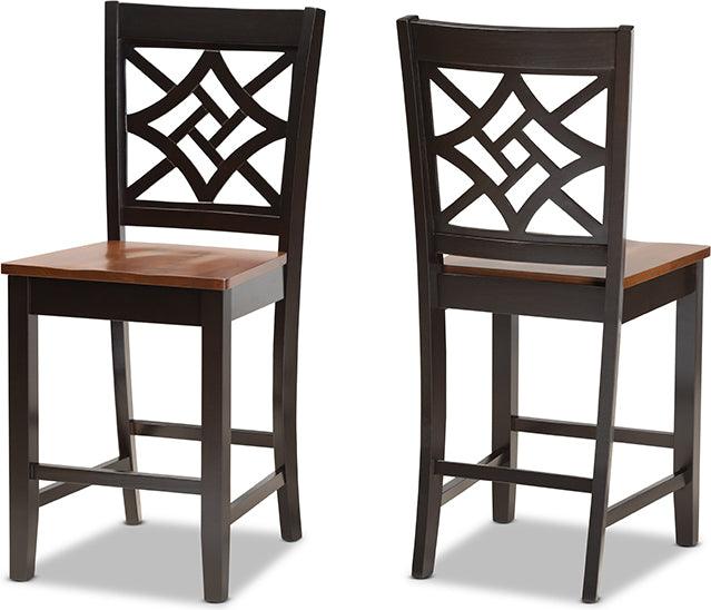 Wholesale Interiors Barstools - Nicolette Bar Stool Dark Brown & Walnut Brown (Set of 2)