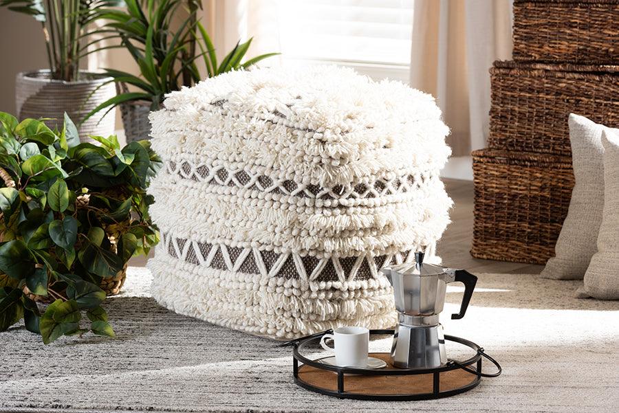 Wholesale Interiors Ottomans & Stools - Vesey Moroccan Ottoman Beige & Brown