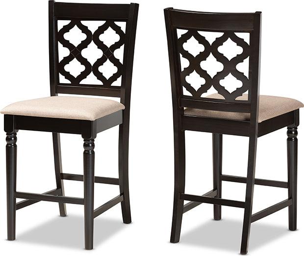 Wholesale Interiors Barstools - Ramiro Bar Stool Sand & Dark Brown (Set of 2)