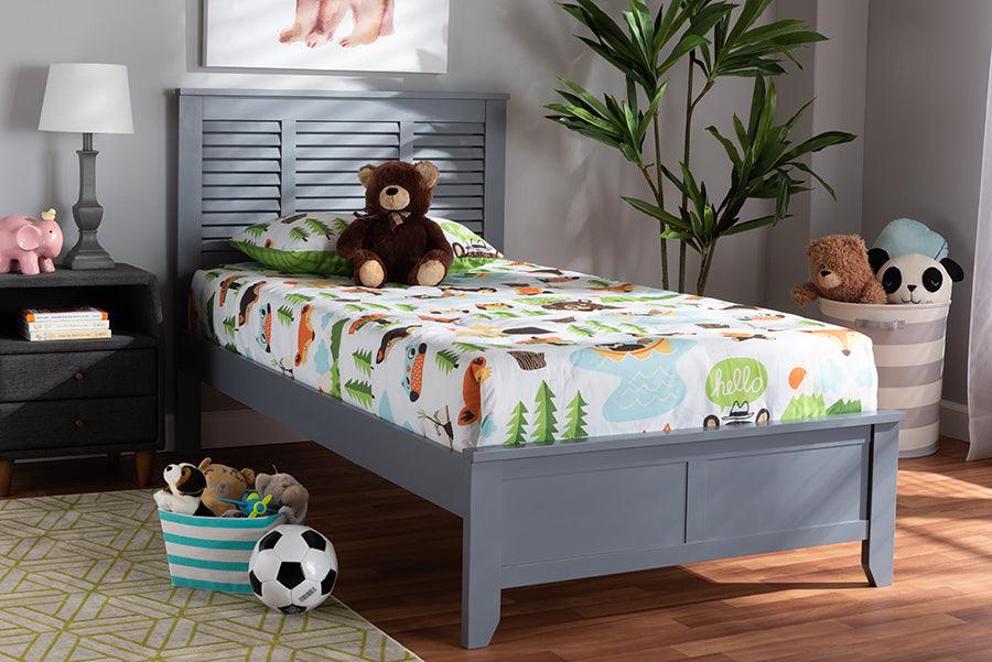 Wholesale Interiors Beds - Adela Twin Size Platform Bed Gray