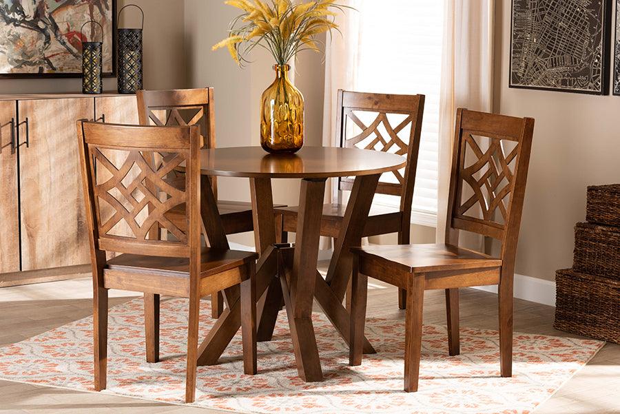 Wholesale Interiors Dining Sets - Kaila Walnut Brown Finished Wood 5-Piece Dining Set