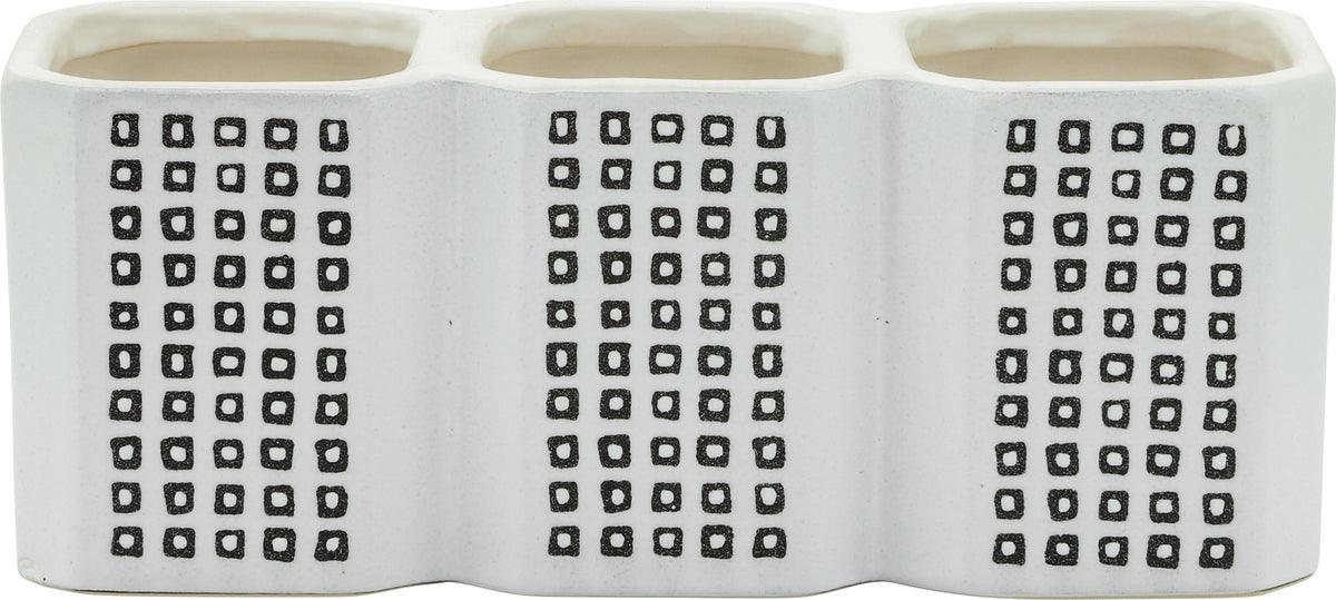 Sagebrook Home For Him - 3-Cup Dotted Pen Holder Black