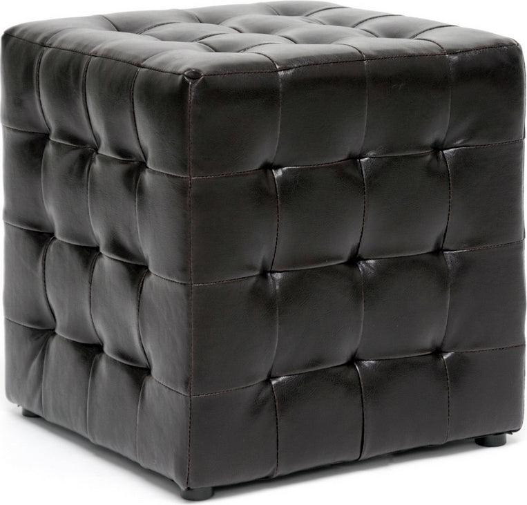Wholesale Interiors Ottomans & Stools - Siskal Dark Brown Modern Cube Ottoman (Set Of 2)